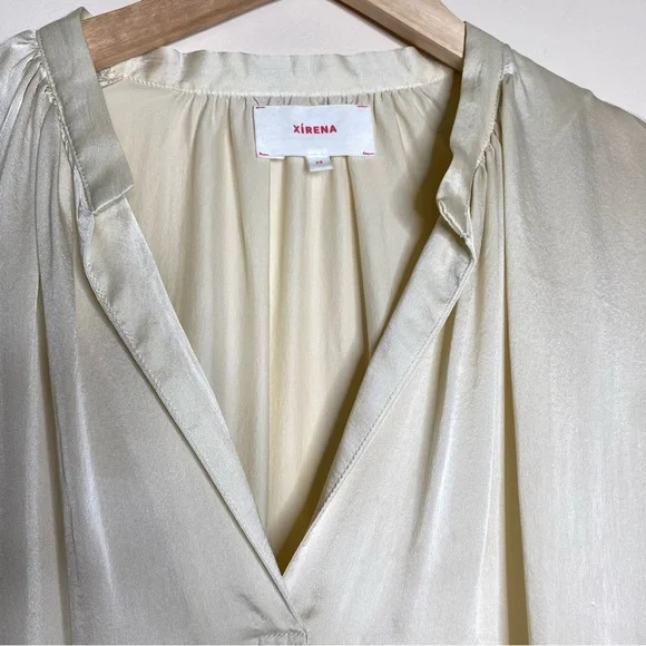 XIRENA CREAM MAYSON 100% SILK BLOUSE -Stardust - Picture 4 of 16